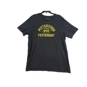 Steel City Pittsburgh Won Yesterday Mens Graphic T-Shirt Black Yellow Large